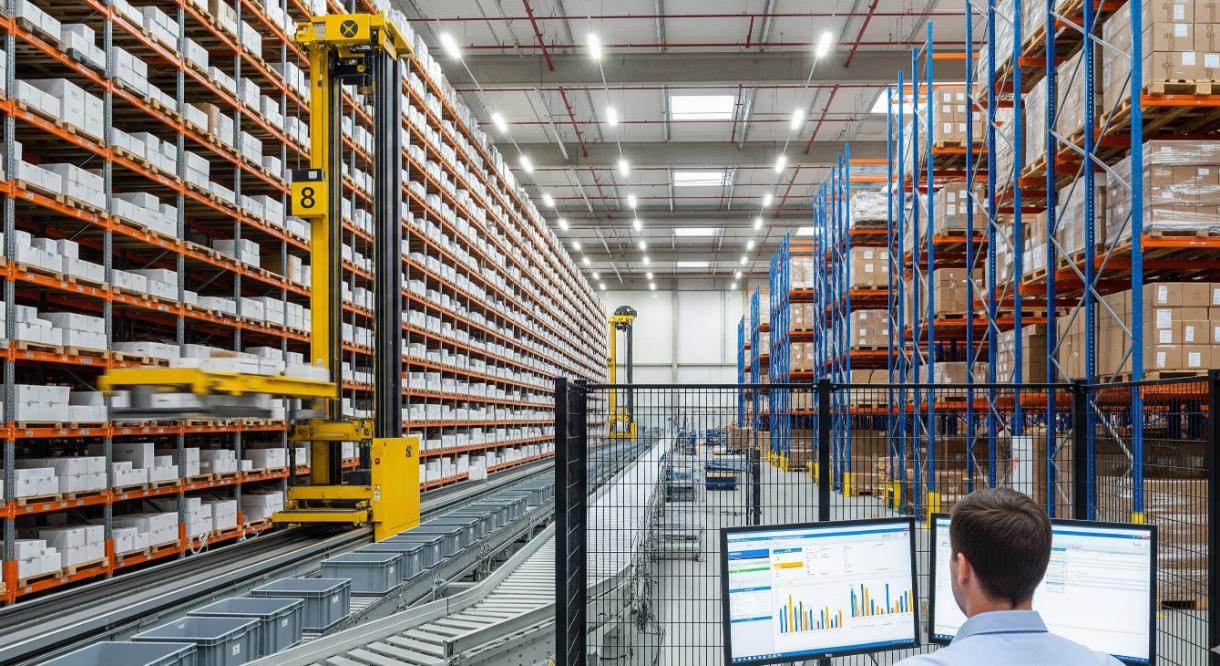 Retrofit de sistemas de almacenaje con transelevador automático y software de control en almacén industrial