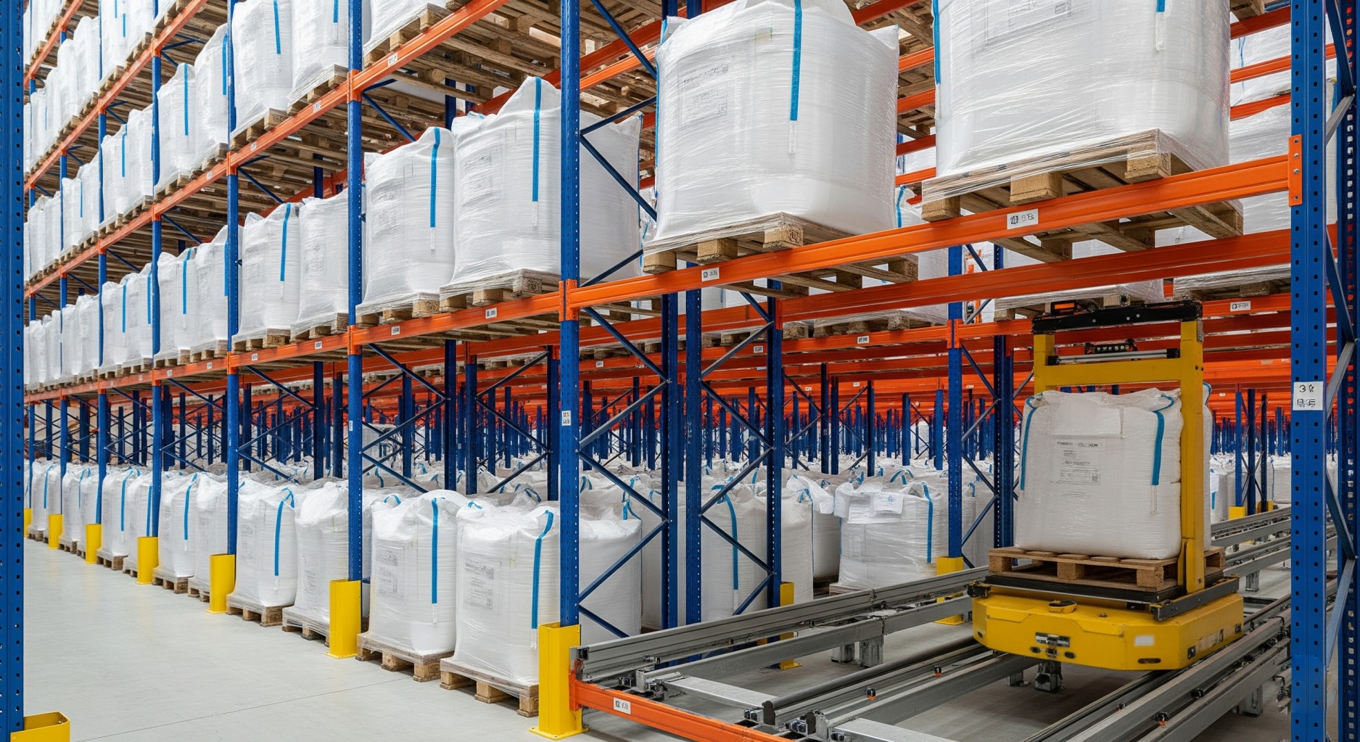 Sistema miniload con transelevadores automáticos para cajas, integrado con transportadores de rodillos en un almacén automatizado